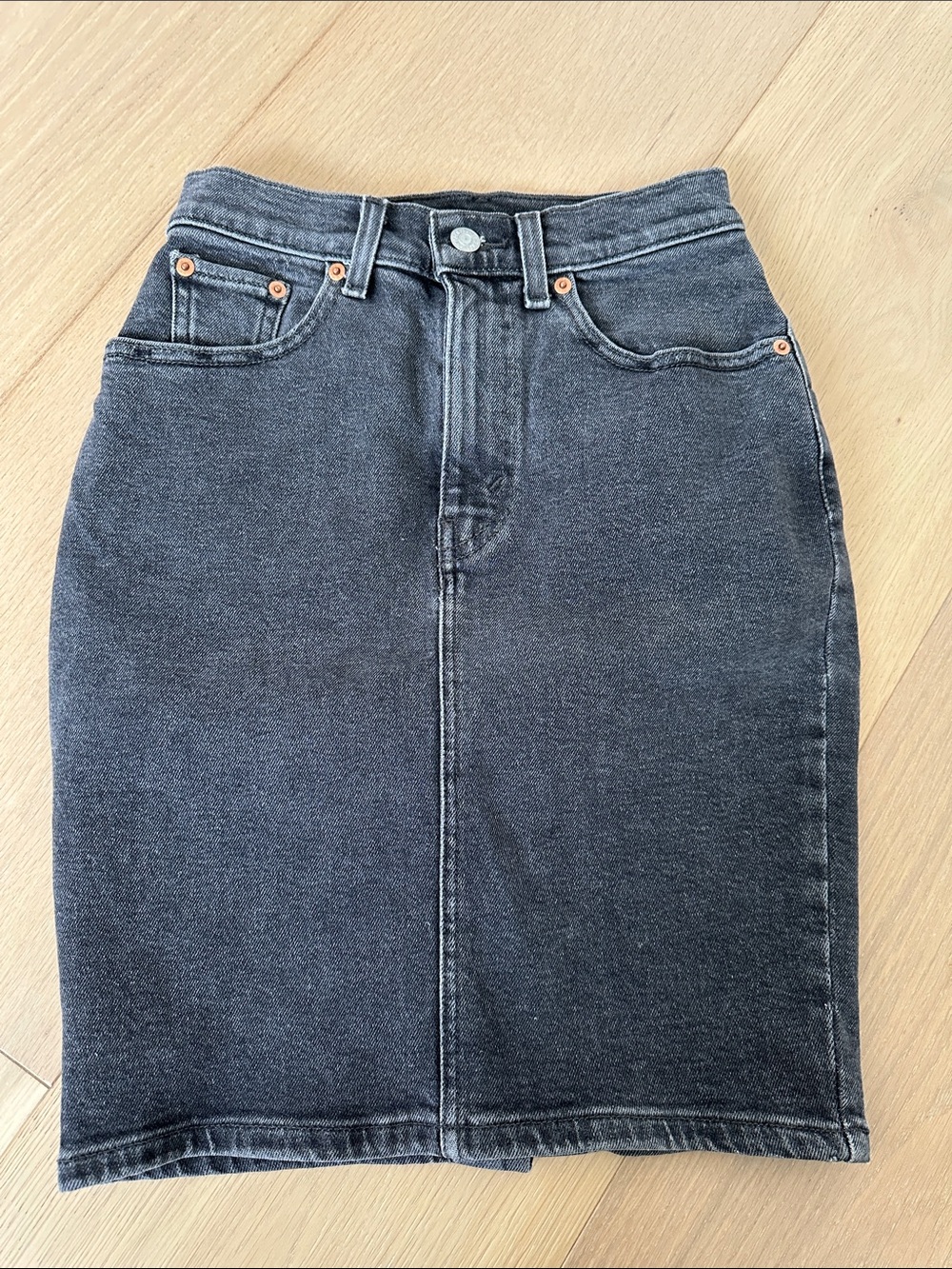 Levi's Black Washed Denim Skirt